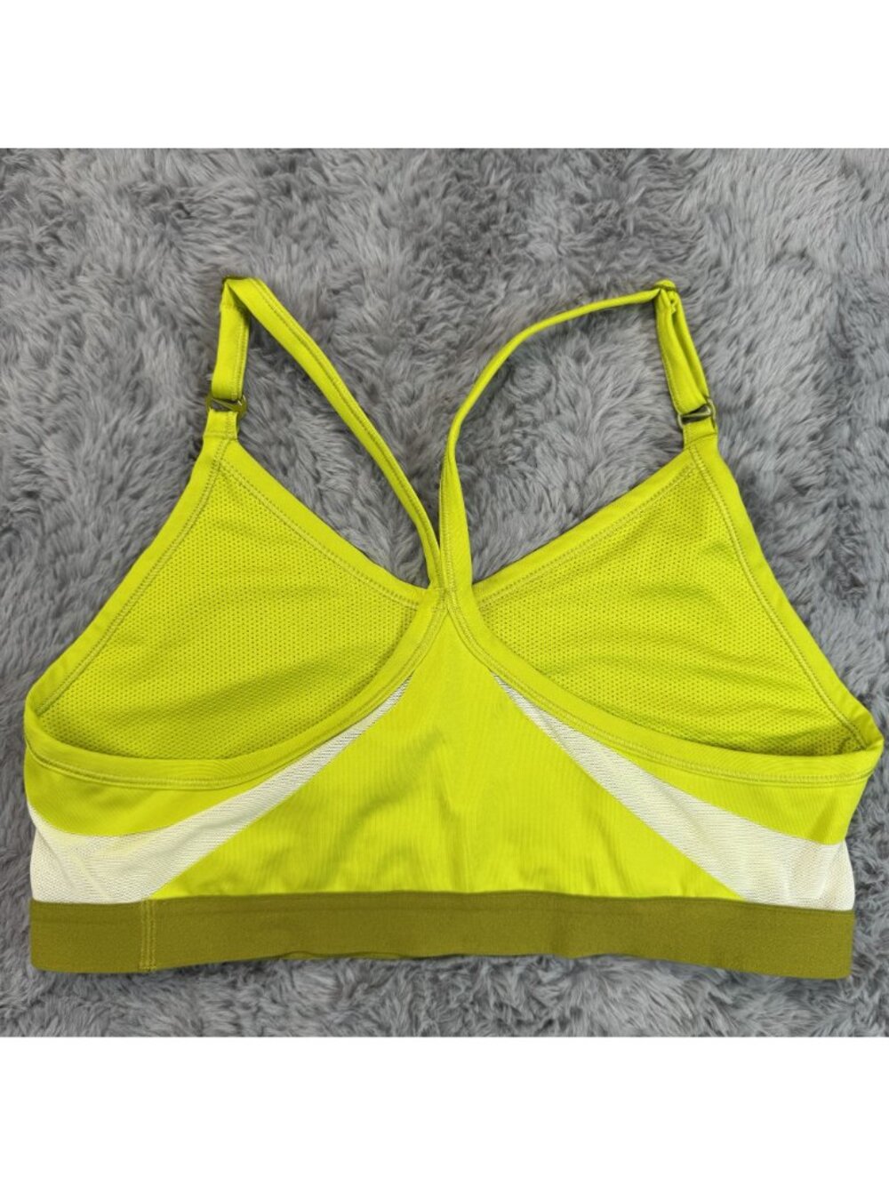 Nike Authentic Womens Size XL Dri-FIT INDY Neon Green White Top Sports Bra NEW - Picture 3 of 9
